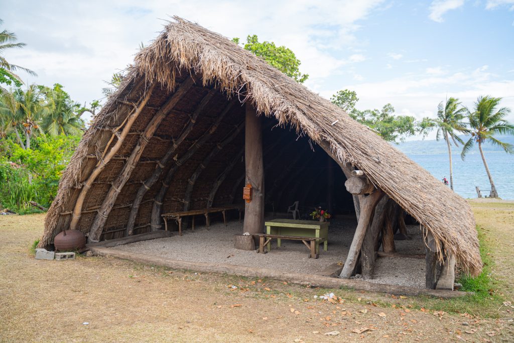 Construcción tradicional en la isla de Nguna
