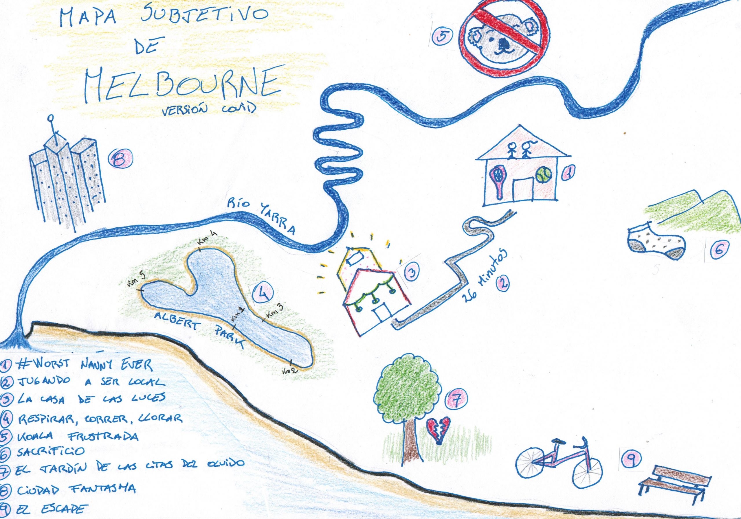 Mapa subjetivo de Melbourne pandémico